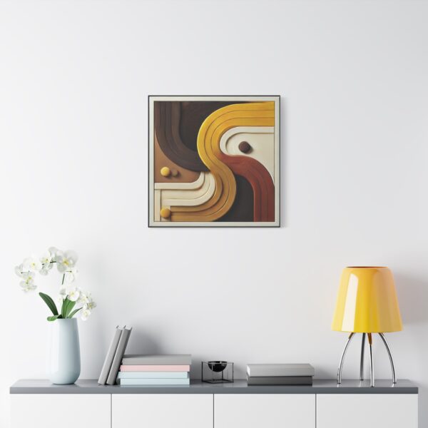 Modern Abstract Wall Art Canvas with Curved Design - Image 2