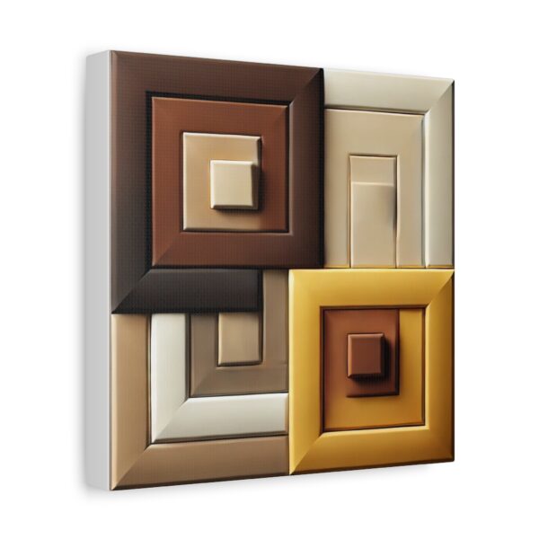 Modern Geometric Wall Art – Matte Canvas Stretched – Neutral Tones Decor