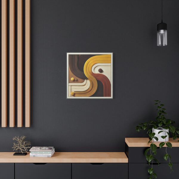 Modern Abstract Wall Art Canvas with Curved Design - Image 3